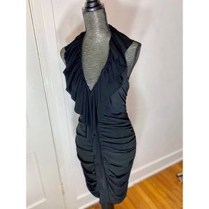 Max And Cleo Women’s Black Ruch Halter Dress Sz 8
